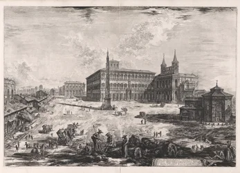 Veduta della Piazza e Basilica di S. Giovanni in Laterano, dalle Vedute di Roma