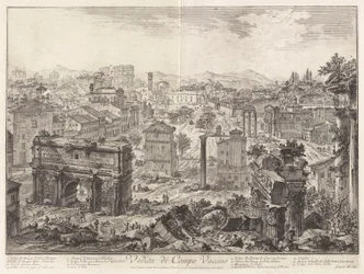 Veduta di Campo Vaccino, da Vedute di Roma