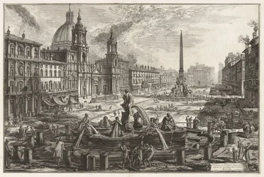 Veduta di Piazza Navona sopra le rovine del Circo Agonale [Circo di Domiziano], da Vedute di Roma (Vedute di Roma)