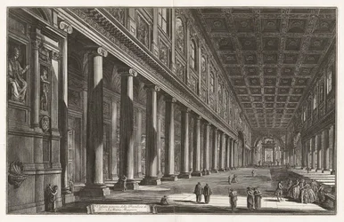 Veduta interna della Basilica di Santa Maria Maggiore, da Vedute di Roma