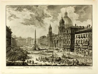 Veduta di Piazza Navona sopra le rovine del Circo di Domiziano, da Vedute di Roma