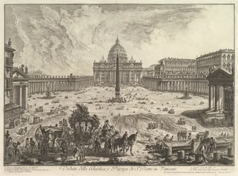 Veduta della Basilica di San Pietro e della Piazza in Vaticano, da Vedute di Roma