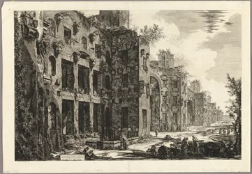 Veduta dei resti visibili delle Terme di Diocleziano a S. Maria degli Angeli, da Vedute di Roma