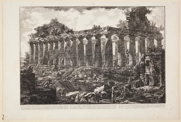 Veduta di un altro tempio nella città di Paestum, che si ritiene comunemente fosse dedicato a Giunone [...]