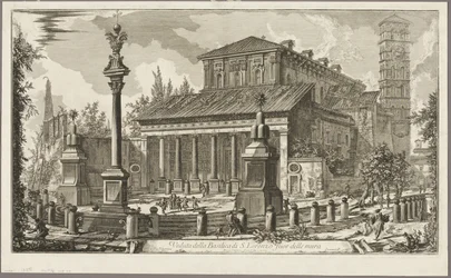 Veduta della Basilica di S. Lorenzo fuori delle Mura, da Vedute di Roma