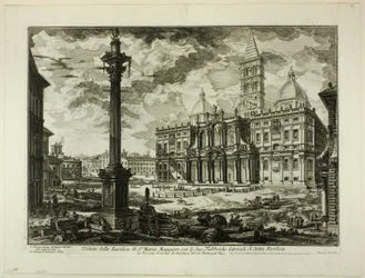 Veduta della Basilica di S. Maria Maggiore con le sue due ali laterali, da Vedute di Roma
