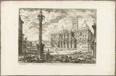 Veduta della Basilica di S. Maria Maggiore con le sue due ali laterali, da Vedute di Roma