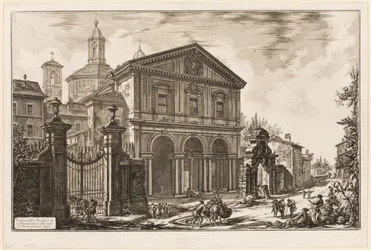 Veduta della Basilica di San Sebastiano fuori le mura sulla Via Appia, da Vedute di Roma