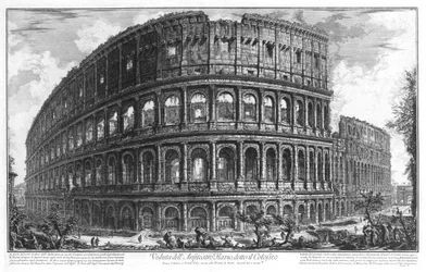 Veduta del Colosseo a Roma di Piranesi