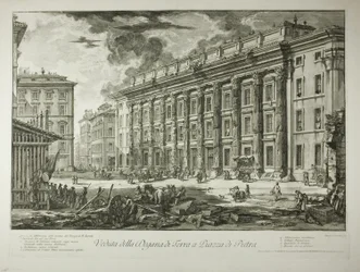 Veduta della Dogana di Piazza di Pietra, costruita all