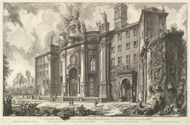 Veduta della facciata della Basilica di S. Croce in Gerusalemme