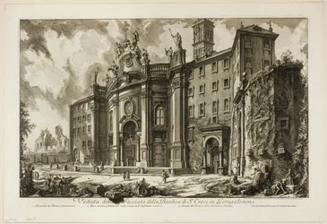 Veduta della facciata della Basilica di S. Croce in Gerusalemme, da Vedute di Roma