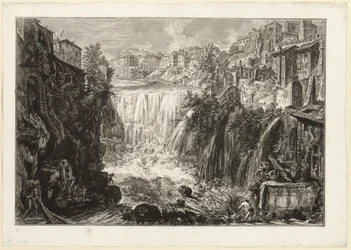 Veduta della Grande Cascata a Tivoli, da Vedute di Roma