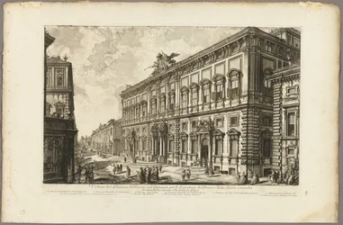 Veduta del Palazzo della Consulta sul Quirinale che ospita la Segreteria Papale, da Vedute di Roma