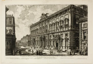 Vista del Palazzo della Consulta sul Quirinale che ospita la Segreteria Papale, da Vedute di Roma