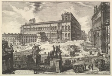 Veduta della Piazza di Monte Cavallo, da Vedute di Roma, ca. 1773