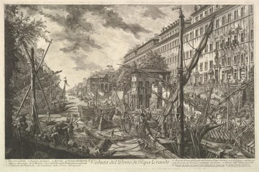 Veduta del porto di Ripa Grande, da Vedute di Roma, ca. 1753