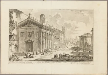Veduta del Tempio di Fortuna Virilis. Ora la chiesa armena di S. Maria Egizziaca, da Vedute di Roma