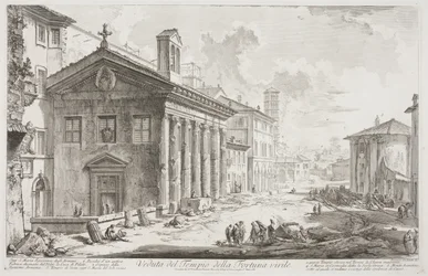 Vista del Tempio di Fortuna Virilis, ora la chiesa armena di S. Maria Egizziaca