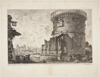 Veduta della Tomba dei Plautii sulla strada che porta da Roma a Tivoli vicino al Ponte Lugano