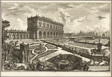Veduta della villa di Sua Eminenza il cardinale Alessandro Albani, fuori Porta Salaria, da Vedute di Roma