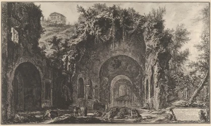 Veduta della sorgente e della Grotta di Egiria fuori dalla Porta Capena