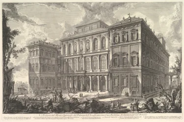 Veduta del palazzo della illustre famiglia Barberini sul Colle Quirinale, disegnato..., ca. 1750-1759