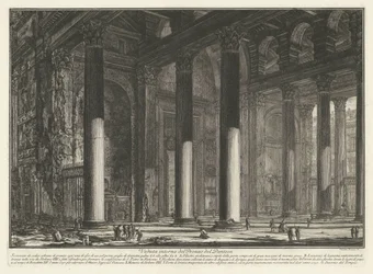 Vestibolo del Pantheon a Roma Veduta interna del Pronao del Panteon (titolo sull