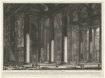 Voorportaal van het Pantheon te Rome Veduta interna del Pronao del Panteon (titolo sull