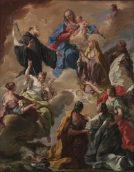 Santi che presentano una donna devota alla Vergine e al Bambino