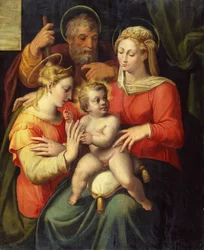 La Sacra Famiglia con Santa Caterina (olio su tavola)