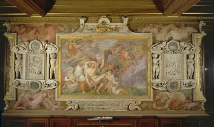 La morte di Adone (dettaglio dello schema decorativo nella Galleria di Francesco I, 1530-40)