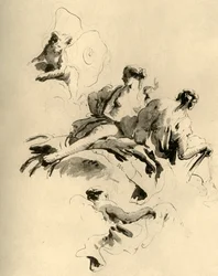 Cupido e tre donne, metà del XVIII secolo, 1928