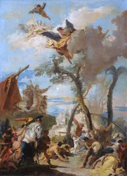 Gli Ebrei raccolgono la manna nel deserto (schizzo)