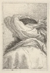 Uomo con turbante, raffigurato in formato busto da dietro in vista di tre quarti, ca. 1770