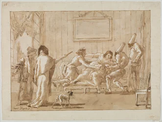 La madre di Punchinello (?) malata in gravidanza, c.1800