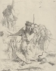 Sei persone che guardano un serpente, dagli Scherzi, ca. 1743-50