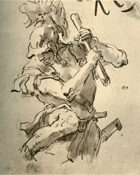 Soldato che alza il braccio per colpire, metà XVIII secolo, 1928