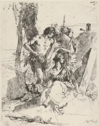La scoperta della tomba di Punchinello, dagli Scherzi, ca. 1743-50