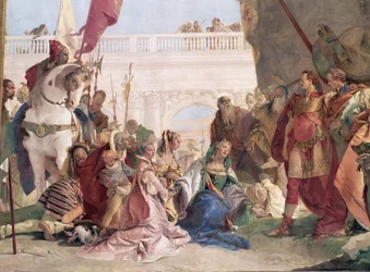La famiglia di Dario davanti ad Alessandro