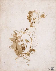 La testa di Medusa e la testa di un satiro