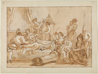 Il piccolo Punchinello a letto con i suoi genitori, c.1800