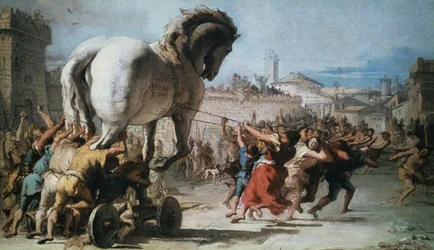 La processione del cavallo di Troia nella città di Troia, ca. 1760