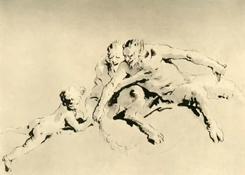 Due fauni e un Cupido, metà XVIII secolo, 1928