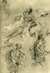 Venere riposante e altre figure