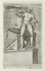 Scultura di uno dei Dioscuri sul Quirinale a Roma