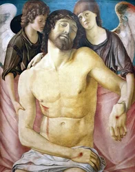 Tedesco: Der tote Christus, von zwei Engeln gestützt Il Cristo morto, sorretto da due angeli