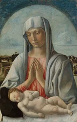 Madonna che adora il Bambino dormiente, primi anni 1460