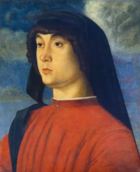 Ritratto di giovane uomo in rosso