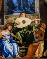 Vergine con Bambino e santi (olio su tavola)